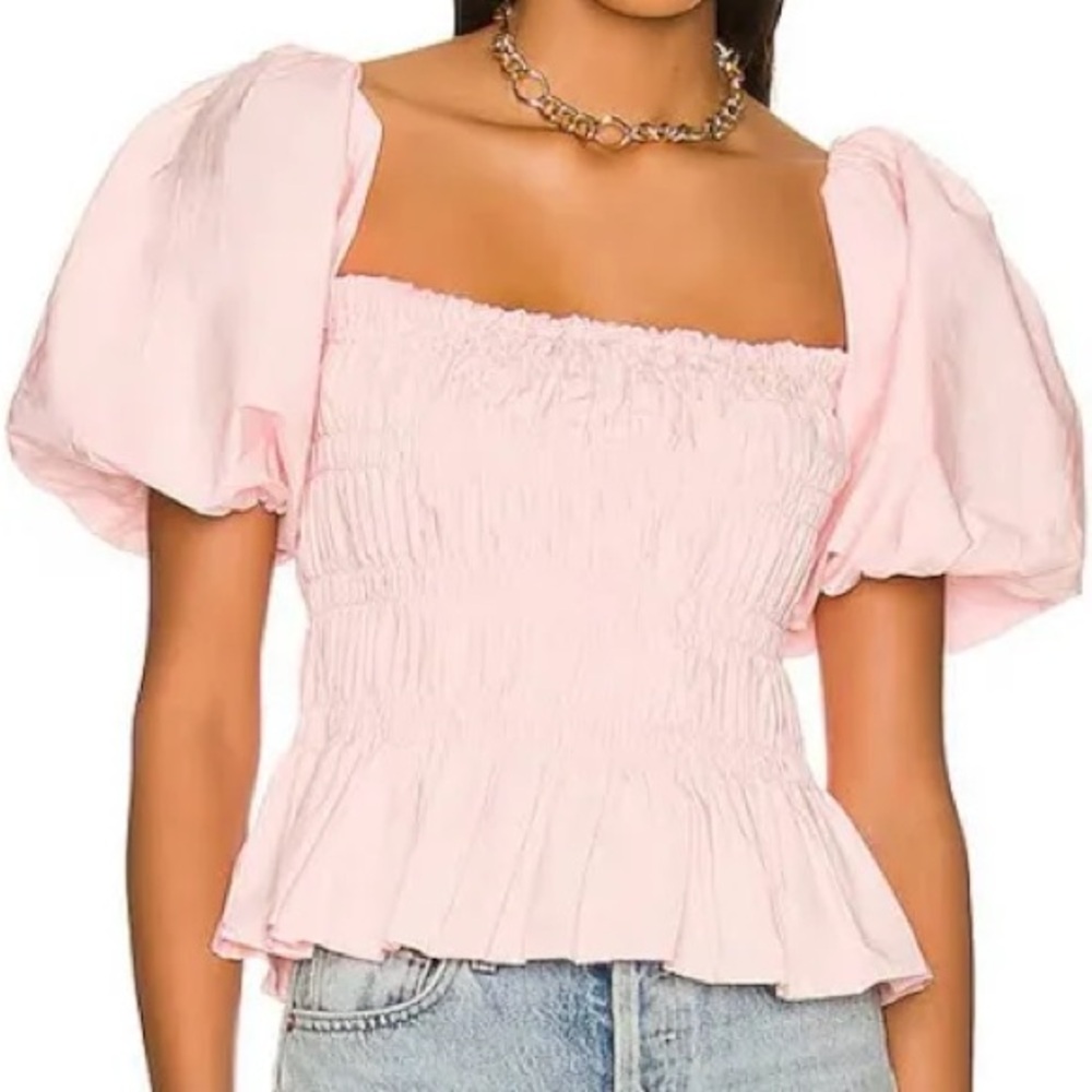 ASTR Savina Top Puff Sleeves Pink S